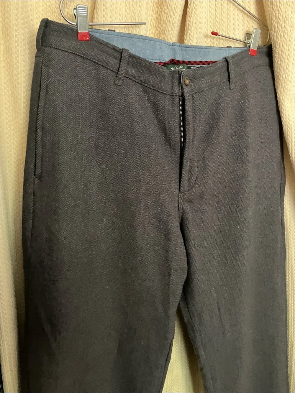Woolrich men’s wool herringbone trousers lined 34 x 32 NWOT